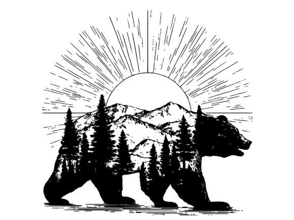 Download Sunburst Double Bear Landscape SVG - Landscape svg Collection