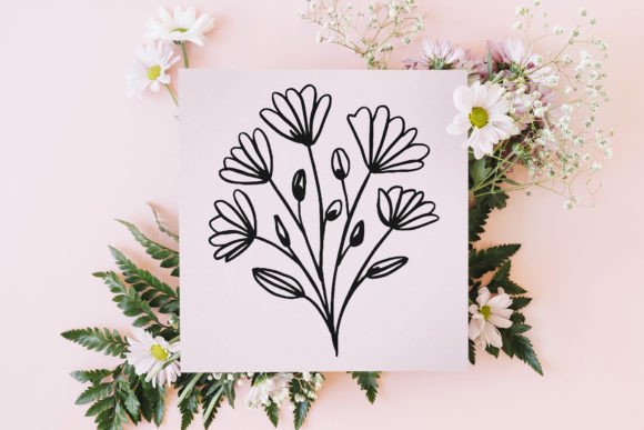 Download Elegant Black and White Flower SVG Files - Svg file Collection