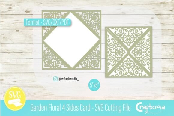 Download Garden Floral 4 Sides Card – SVG File - Svg file Collection