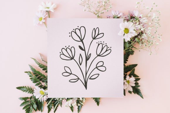 Download Elegant Black and White Flower SVG Files - Svg file Collection