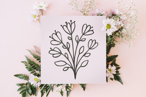 Download Elegant Black and White Flower SVG Files - Svg file Collection